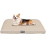 HMTOPE Orthopädisches Hundebett, Hundematte im Doppelstock-Design, Waschbar Hundekissen, Abnehmbar Hundekorb, 90 cm für Kleine bis Mittelgroße Hunde, Beige