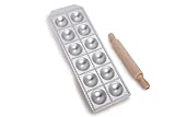 Imperia Raviolamp Linie Titania. Ravioliformen. 100% Made in Italy. Zubehör für Nudelmaschinen. Aluminium-Nudelschneider für frische Pasta. Mit Nudelholz.