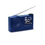 Mooov 477255 Dab+ und FM-Radio mit Bluetooth 5.0, Dual-Alarm, Farbdisplay, USB MP3, Akku bis zu 15 Stunden, Sleep-Funktion, Blau