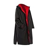 rockible Surf Changing Robe Unisex Hooded Beach Outdoor Warm Coat Jacket with Hood Parka Poncho
