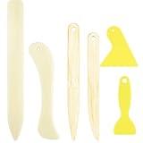 JAXICREY Falzbein, 6 Stück Falzbein für Papier Set Buchbinder Set Buchbinden Book Binding Set Falzstift Falzbeinwerkzeuge