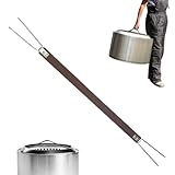 Ersatzgriff für Feuerstelle – Werkzeug zum Bewegen der Feuerstelle | tragbarer ergonomischer Griff mit Haken aus Edelstahl für Kochen im Freien, Innen, Camping, Wandern