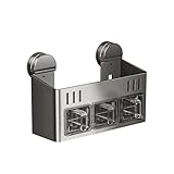 Gewürzregal-Organizer | Industrielles Gewürzregal | Wand aus Edelstahl montiert | wasserdichte und wasserdichte Schale mit Gewürzbox | Ideal für Cui