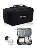 Salange Mini Beamer Tasche für HY300 HY320,Reisetasche mit Reißverschluss und Schutztasche,Projektor Tasche für die Meisten Projektoren und Zubehör,Tragbare Projektortasche,Schwarz