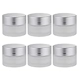 Beaupretty 6 Stk kosmetische flasche augencreme flasche Gesicht runde klare Gläser Würze Bausatz Keks lagercontainer gefäß Augencremetiegel aus Glas