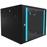 Netzwerkschrank 19 Zoll 9 HE 600x600 Wandmontage selbstmontierender Rahmen abnehmbare Seitenwände für Switches UPS Server Netzwerkausrüstung Serverschrank 19 Zoll gehärtetes Glas Schwarz Rack 19 Zoll