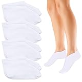 Scettar 4 Paar Feuchtigkeitsspendende Socken, Anti-Rutsch Fuß Spa Gel Socken Fußpflege Baumwollsocken für Frauen Männer Fußpflege für Hornhaut Entfernen, Trockene Rissige Füße