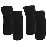 COMNICO 4 Stück Elastisch Atmungsaktiv Ellenbogenbandage aus Nylon Tennis-Ellenbogen Kompressions Stützhülse Golfer Ellenbogen-Schmerzlinderungspolster für Herren und Damen Sport (Schwarz)