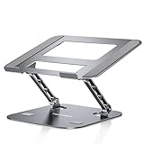 TECKNET Laptop Ständer Höhenverstellbarer, Ergonomischer Faltbarer Tragbarer Belüfteter Laptop Halterung,Laptop Stand Kompatibel mit Allen 11 bis 17,3 Zoll für Notebooks,MacBook und Tablets (Grau)