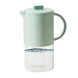 laxreheye Wasserkrug aus Glas, Glassaftkrug, hitzebeständig, einfach – Glasspender, Behälter für gefrorene Limonadensaft, 1500 ml für heiße Getränke /