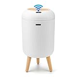 sapisecret Automatischer Mülleimer mit Sensor 10L - Elektrischer Mülleimer mit Deckel für Küche & Badezimmer - Wasserdicht/Geruchsdicht für Büro, Schlafzimmer, WC - Weißer Abfallbehälter Leise