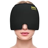 SURFOU Migräne Maske Mütze, Kühlmaske Gesicht Kopfschmerzen Kühlmaske, Schlafmaske Kühlmütze Kühlhaube 360° Gel Surround kühlpads zur Linderung von Migräne Kopfschmerzen, Druck