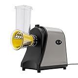 Qussse Elektrischer Gemüseschneider 1000W Küchenreibe Gemüsereibe Multiraffel mit 5 Kegel-Klingen Schneidemaschine für Kartoffeln, Radieschen und Gurken