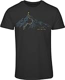 Berg T-Shirt Herren : Walk The Line - Kletter T-Shirt Männer - Geschenk für Wanderer - Bergsteiger Outdoor Ausrüstung (XL)
