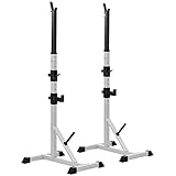 HOMCOM 2er Set Hantelständer 3 Ebenen Höhenverstellbar Hantelablage aus Stahl Langhantelablage bis 200 kg belastbar Squat Rack Langhantelständer Hantelscheibenständer für Krafttraining