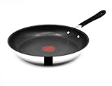 Tefal Jamie Oliver Pfanne 28 cm Induktion, Bratpfanne Edelstahl groß, Antihaft Beschichtet, Hoher Rand, Backofenfest, Genieteter Griff, E30