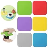 Oruola 6 Stück Glasöffner Greifer Pads,Deckelöffner Gummi,Glasöffner für Senioren Silikon,Rutschfeste Wärmeisolierte Schraubglasöffner für Müheloses Öffnen von Gläsern und Flaschen,Mehrfarbig