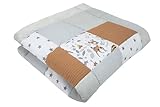 Medi Partners Krabbeldecke für Baby Spielmatte 100% Baumwolle Krabbelmatte - 120x120cm Krabbeldeck Dick Weich Decke Laufgittereinlage Babydecke Minky Waffel Spielbogen (REH)