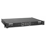 Vonyx VDA500 PA Verstärker Endstufe 500 Watt, mit 3-Band-Equalizer, 2 Kanal DMX Kombi Input, Speak-On Output 2x 250 Watt, ideal für DJ Boxen, Clubs, Bars und Gastronomie, Schwarz