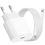 USB C Ladegerät mit iPhone Ladekabel, 20W iPhone Schnellladegerät mit Ladekabel iPhone, iPhone Ladekabel Schnellladekabel for iPhone 14/13/ 12/11/ X/ 8/7