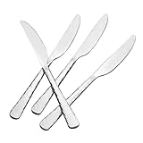 Jnktka Edelstahl Tafelmesser für Zuhause, Hotel, Restaurant, 12 Stück Silber Tafelmesser