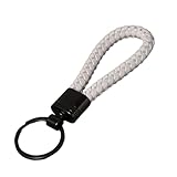 Zgehnao Handgewebter Schlüsselanhänger, handgefertigt, geflochten, robustes Leder, mit Zinklegierung, Verschluss-Zubehör für den täglichen Gebrauch und als Geschenk