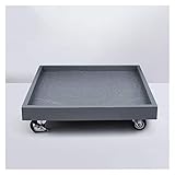 Quadratischer Pflanzenpaletten-Caddy-Ständer mit Rädern, Kunstharz, Blumentopf-Transporter, Untertasse, Blumentopf-Trolley, Rollen, Trolley-Tablett, Pflanztopf-Tablett für den Gart
