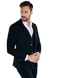 emilio adani Herren Herren Anzug-Sakko Slim fit, 39267, 39267, Schwarz in Größe 94