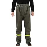 Regenhose für Herren, wasserdicht, wasserdicht, Fahrradhose, Herren-Überhose, hohe Sichtbarkeit, doppellagig, atmungsaktiv, Wanderhose, Outdoor-Sporthose zum Klettern, winddichte Laufhose, grün, XXL