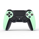 NK Wireless Controller für PS4 / PS3 / PC/Mobile - Wireless Controller mit Vibration, 6-Achsen-Erkennungsfunktion, LED-Licht, Touchpanel, Kopfhörerbuchse, inkl. Ladekabel - Green