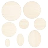 PandaHall 8 Stück Korbboden Für Rattan, 8 Stil Rundes/Ovales Holzkorb-Basis-Set Basket Cane Wicker Woven Board Mit 3 mm Vorgebohrten Löchern Für Die DIY-Bodenkorb-Stifthalter-Herstellung