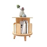 Lightakai 360° Drehbares Bücherregal, Holz-Eck-Bücherregals, Bodenstehendes Bücherregal, Stapelbares Bücherregall, für Kinderzimmer, Wohnzimmer, Schlafzimmerr (Holzfarbe) (1-stöckig)