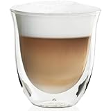 Thermisches Glas DeLonghi DLSC311 Doppelwandiges Cappuccino-Set, 2 Stück (1 Packung), transparent, Durchsichtig