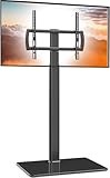 Hemudu Universal Stand-TV-Ständer mit Standfuß 80 Grad schwenkbar, höhenverstellbar, platzsparendes Design für 27 bis 55 Zoll LCD, LED OLED TVs, ideal für Ecken und Schlafzimmer HT1002B