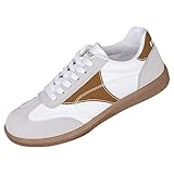 Hallenschuhe Damen Flache rutschfeste Sneaker Turnschuhe - Bequeme Tennis Fitness Jogging Laufschuhe Sportschuhe SchnüRung Leicht Running Shoes Trainingsschuhe Freizeitschuhe Arbeitsschuhe