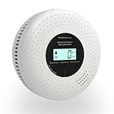 GiiHoo Rauch- und Kohlenmonoxid-Melder mit LCD-Display & Batteriebetrieb, Kombi-Alarm für Rauch und CO zur häuslichen Sicherheit EN 14604 & EN 50291 Zertifiziert
