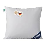 casimum® 3-Kammer Kopfkissen 80x80 cm mit Gänsedaunen (außen) – ergonomisches Daunenkissen, waschbar, allergikergeegnet, Made in Germany