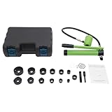 80KN Hydraulisches Lochstanzer-Set, Handpumpe Stahl Lochstanzer mit 6 Stanzwerkzeuge 1/2“, 3/4“, 1“, 1-1/4“, 1-1/2“, 2“, Hydraulik Puncher Lochstanzen