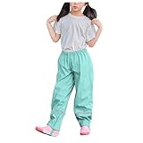 Unisex Regenhose Kinder Matschhose Regenlatzhose Ohne Träger Reflektorstreifen Regenbundhose Wasserdicht Winddicht Atmungsaktiv Ungefüttert Regenbundhose Überziehhose für Mädchen (02 Green, 134-140)
