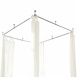 Loberon Betthimmel Giroux, Romantisches Himmelbett-Flair, bis 200 cm Ausziehbar, Klare Linien, Schlafzimmer, Bettzubehör, Eisen, schwarz