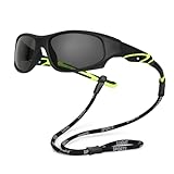 Hifot Sonnenbrille Kinder Polarisierte Sportbrille für Jungen und Mädchen UV400 Schutz gegen UltravioletteFahrradbrille Silikon Sonnenstrahlen Alter 3-12 Jahre