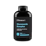 Glucosamin & Chondroitin Hochdosiert, 365 Kapseln mit Chondroitin, MSM, Boswellia, Bambus und Quercetin | Trägt zu einer normalen Kollagenbildung bei | ohne Zusätze | Zenement