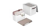 Rotho MyPaper Set Dokumentenorganizer MY PAPER Plus, Kunststoff (PP) BPA-frei, Organizer und Archivbox, weiss/rot