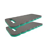 Kreher Set: 2 x Kniekissen | Sitzkissen aus formstabilem Schaumstoff, Ideal für die Gartenarbeit, Handwerk und Haushalt, Farbe: Grün/Grau