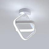 Goeco LED Deckenlampe, 22W Moderne Deckenleuchte mit 2 Quadratischen Lampen 6500K Kaltweißes Licht, Kreative LED Lampen Deckenbeleuchtung für Schlafzimmer Wohnzimmer Küche Flur, Weiß