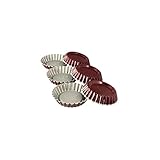 Dr. Oetker Torteletts Ø 10 cm, 6er Set, kleine Backformen für süße Küchlein, ausgezeichnete Wärmeleitung, zweifarbige Optik, (Farbe: grau/rot), Menge: 1 x 6er Set