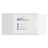 KLEBERINO Visitenkartentaschen selbstklebend | transparent | schmale Seite offen mit Daumenaussparung | Visitenkartenhüllen zum Kleben | Selbstklebetaschen Glasklar 95 x 60 mm (20)
