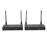 Wireless HD Multimedia Interface Transmitter Receiver, HD Mini Beamer Extender 100-240V Low Latency Starkes Signal Doppelantenne für Konferenzen zu Hause (EU-Stecker)