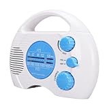 AM FM Duschradio mit Eingebauter Lautsprecher, Wasserdichtem Badezimmerradio, Einstellbares Volumen Einfaches Tuning, Tragbare Batterie für Dusche, Außen