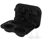 ANKROYU Totenkopf-Eiswürfelform aus Silikon für Halloween, Eismaschine mit 2 Trichtern für Partyzubehör in der Küche, große Größe, langlebiges Material, einfach zu bedienen